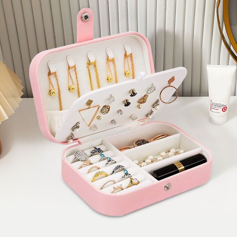 Nueva caja de almacenamiento de joyas de estilo coreano caja de regalo de almacenamiento de anillo de gran capacidad de joyería de embalaje interior caja de joyería al por mayor