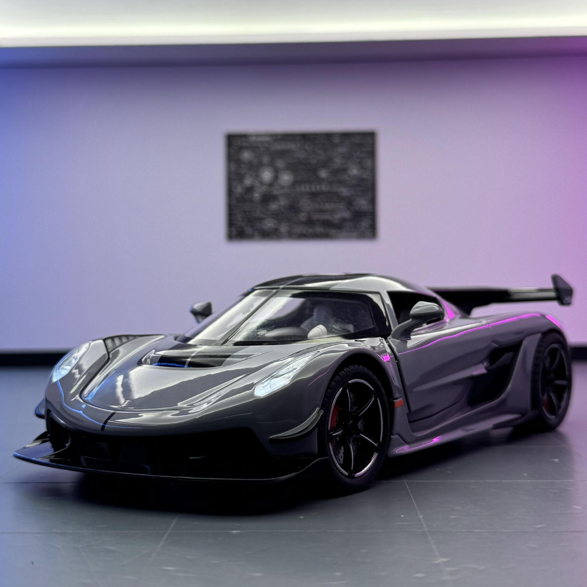 Modelo de coche de aleación Jiaye 1 a 22 Koenigsegg JESCO coche deportivo eco luz de sonido coche de juguete decoración de modelo de sonido