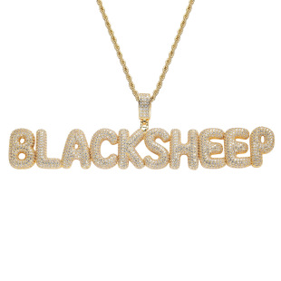 Blacksheep Letter Pendant European and American Cross-Border S925 Sterling Silver D Color Moissanite Hip-Hop Pendant Classy Quality Trend