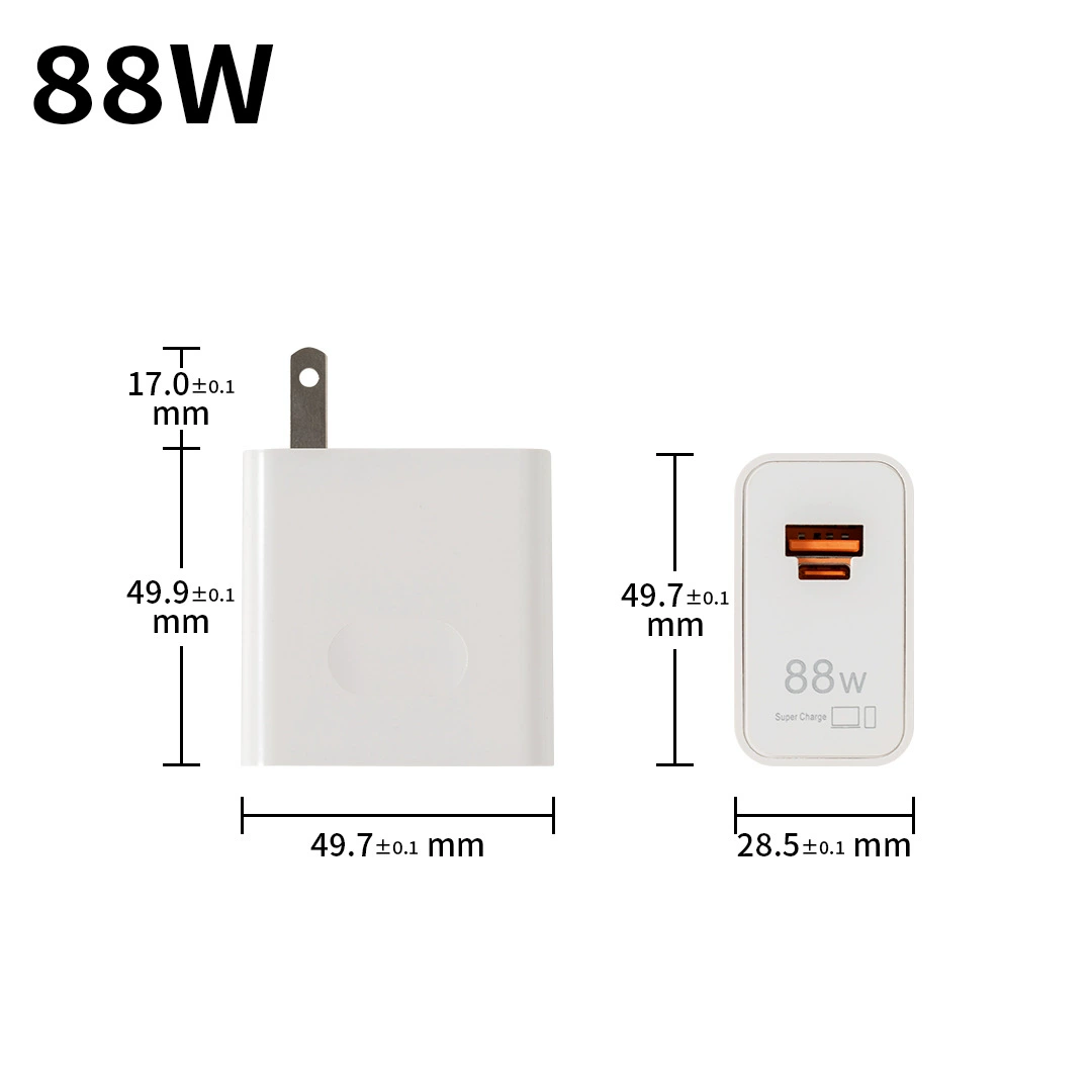 Зарядное устройство для мобильных телефонов 5V2A 88W, стандарт США и Великобритании, USB, подходит для портов A+C, производитель корпусов зарядных устройств для мобильных телефонов