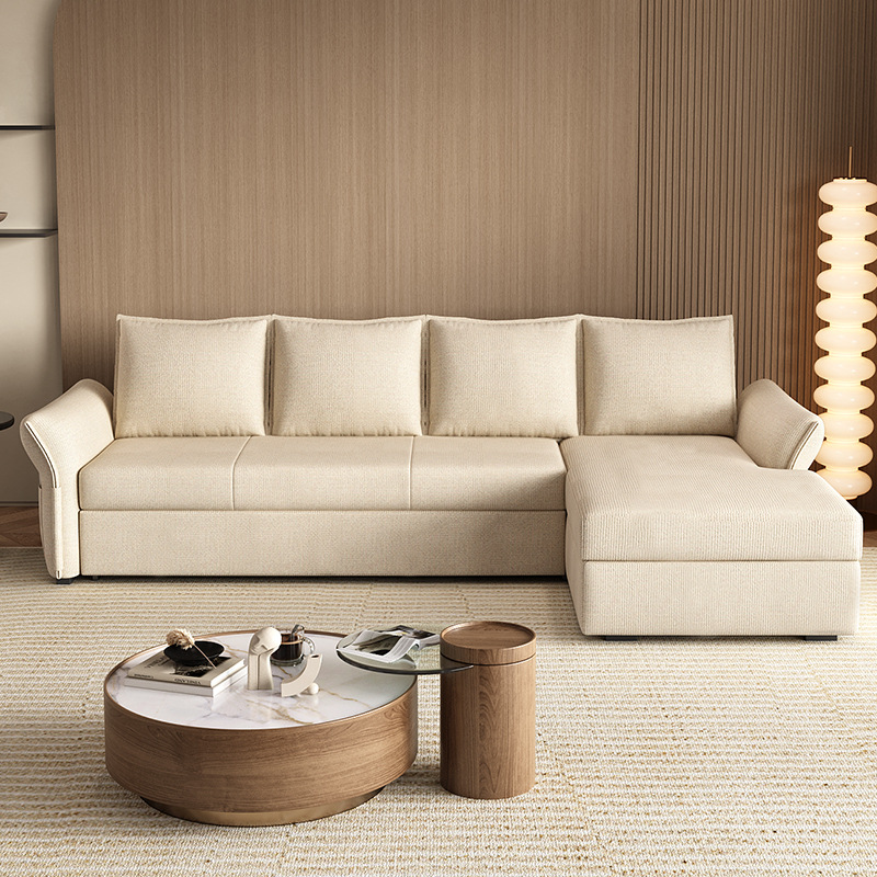 Combinación simple y multifuncional de sofá cama plegable de pequeño tipo de sala de estar de apartamento de almacenaje VIP desmontable sofá de esquina