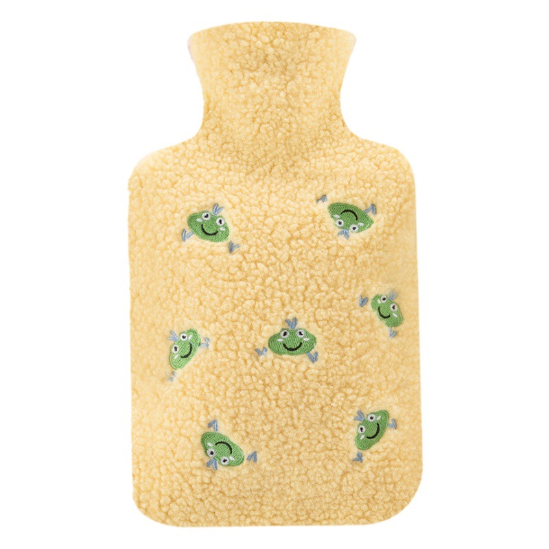 Lexueer goma bolsa de agua caliente inyección hogar compresa caliente bordado felpa cubierta de tela nueva irrigación mano caliente al por mayor