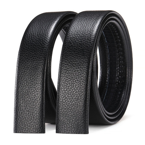 Manufacturer wholesale men's 3.5 wide PVC strap automatic buckle belt, men's belt body without buckle, lychee pattern belt