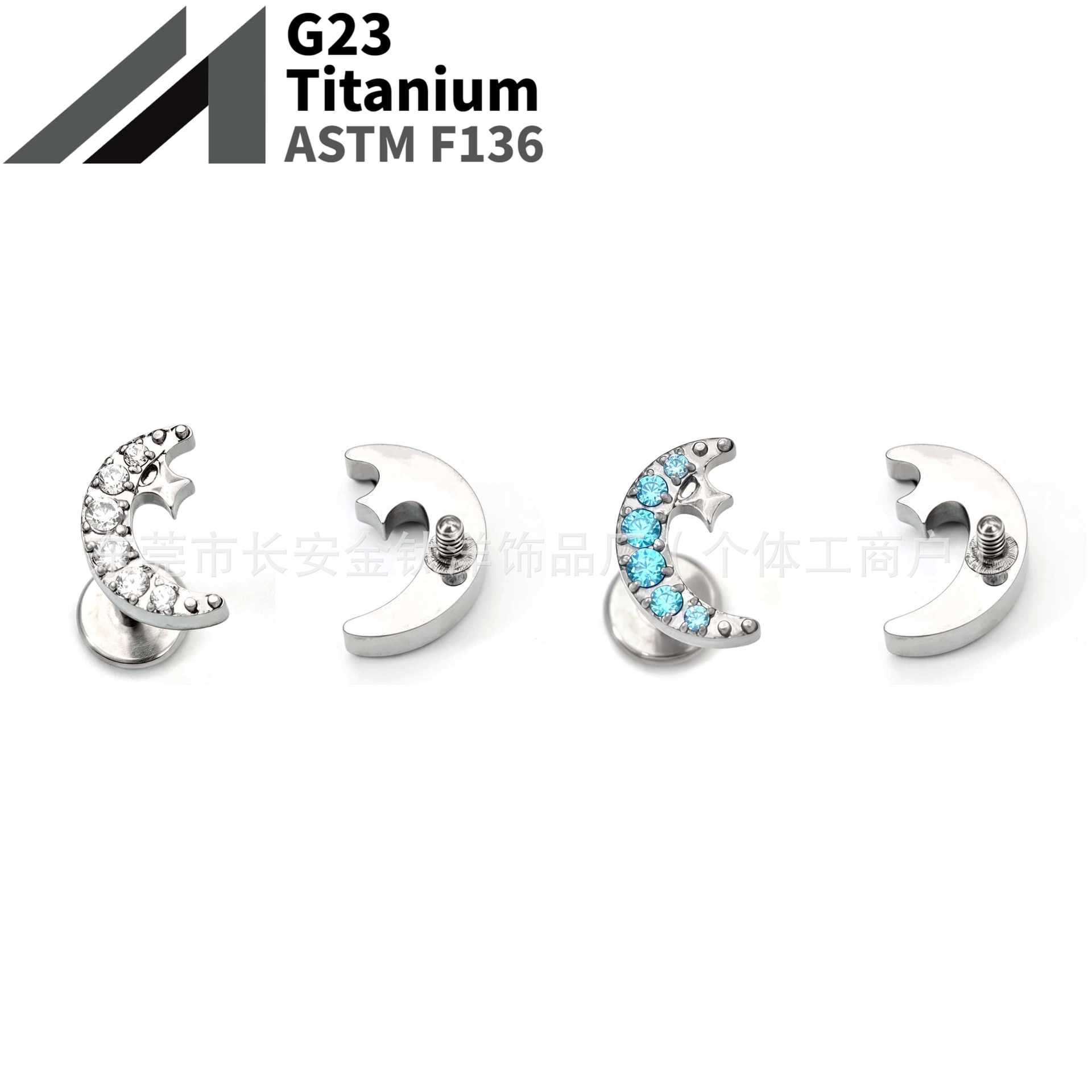16G labret stud size and finish detail