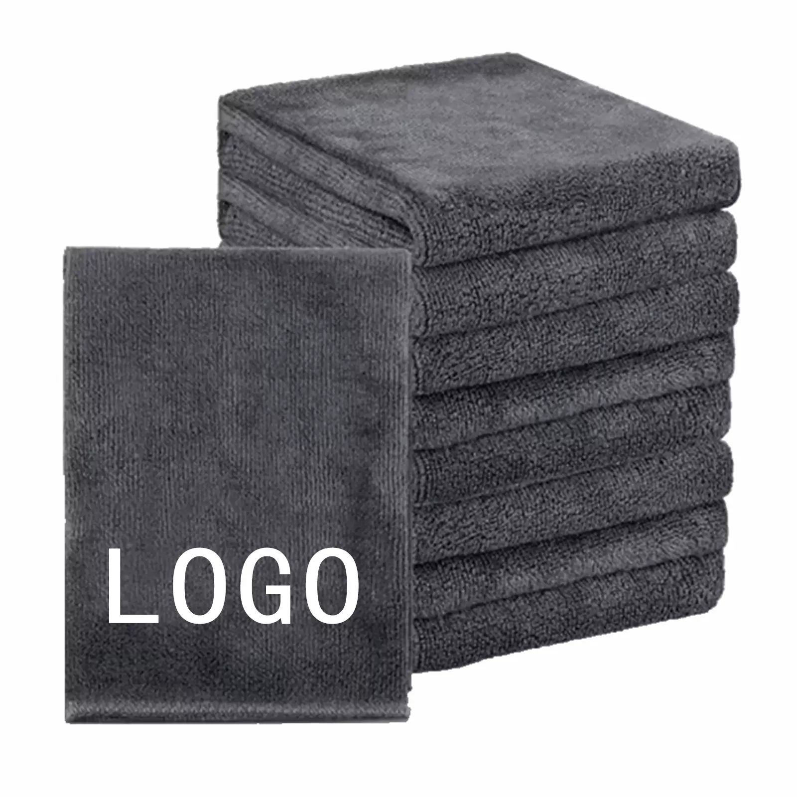 跨境超细纤维毛巾灰色35*75速干吸水美容理发巾健身礼品毛巾定制