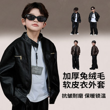 男童冬季加绒男孩外套2025新款中大童韩版批发百搭休闲时尚