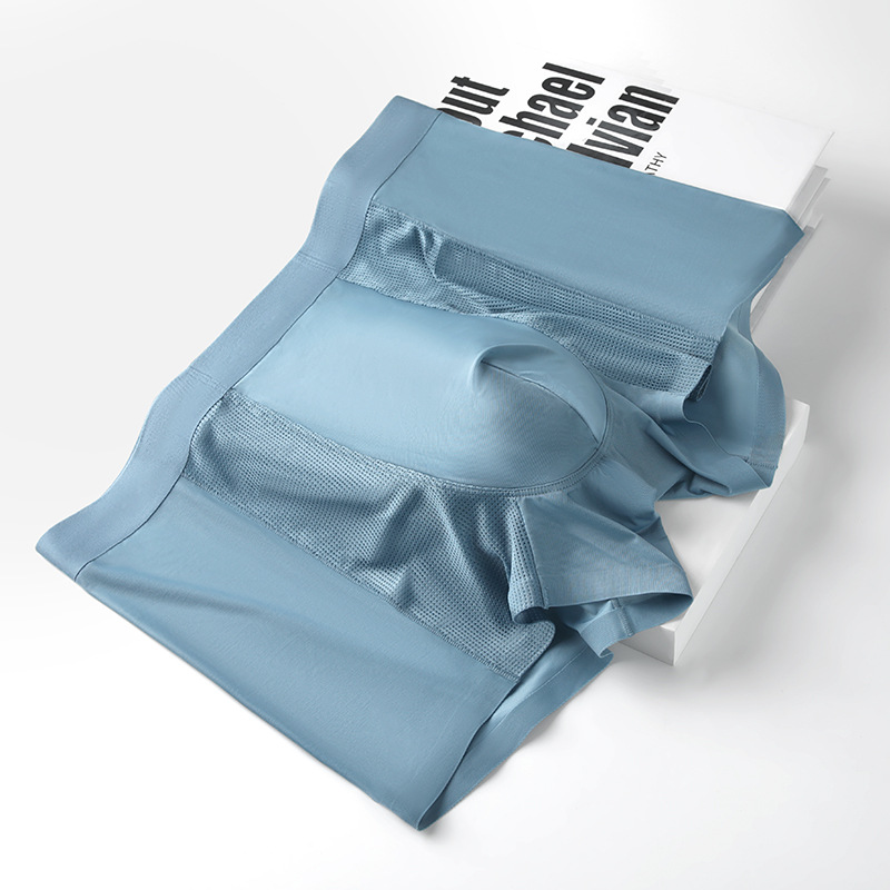 Pantalones interiores de hombre de hielo de verano frescas transpirables antibacterianas deportivas de absorción de sudor de color sólido pantalones interiores de hombre grandes al por mayor