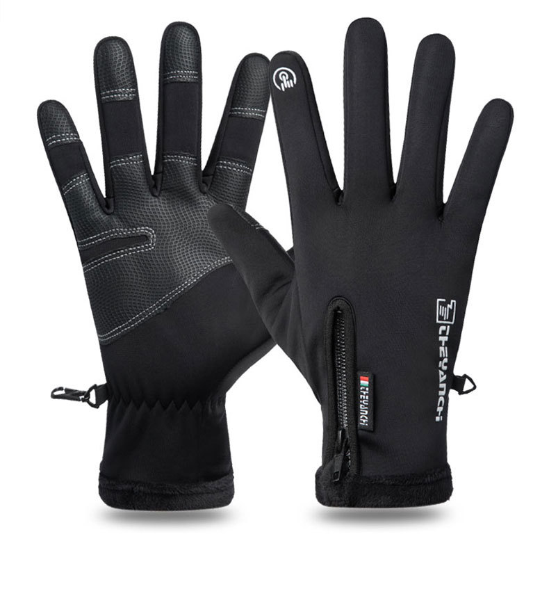 Guantes de ciclismo para hombres invierno antideslizante impermeable viento forrado de lana caliente deportes al aire libre montar a caballo tranvía pantalla táctil guantes de esquí