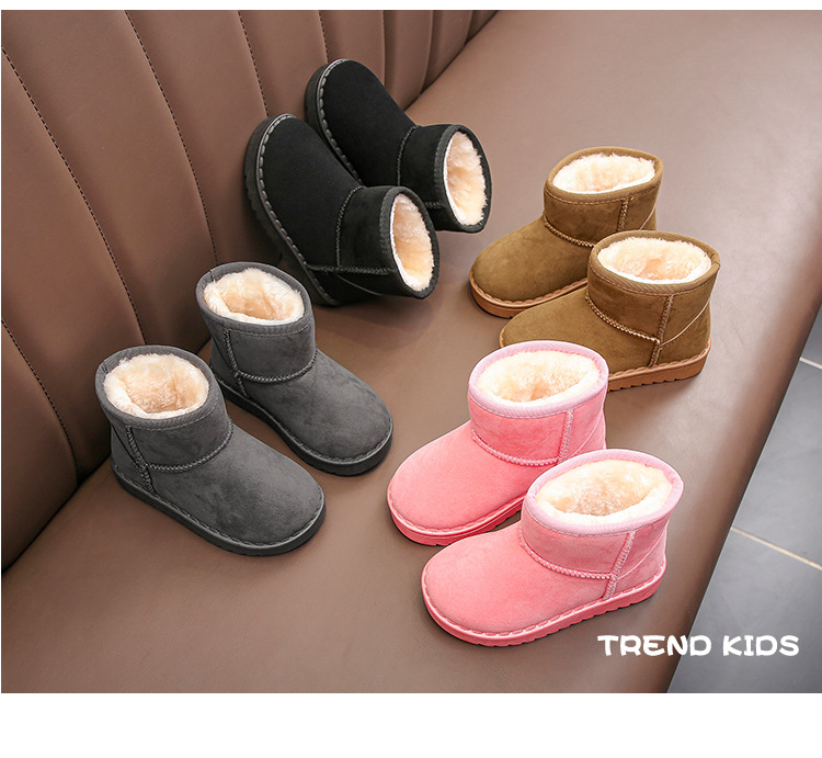 Doposci per bambini per ragazzi e ragazze nell'inverno 2023 nuovo set di stivaletti corti, scarpe in cotone scamosciato, isolamento in peluche_voghion.com