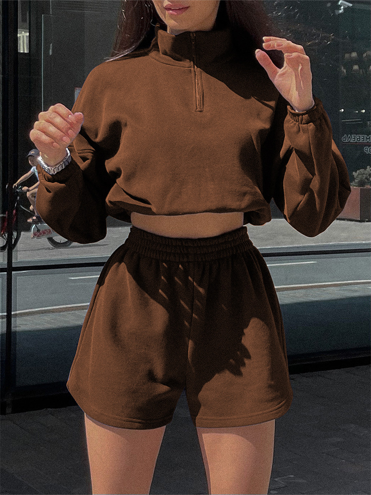500g Weight Long Sleeve Sleeve Length Polyester Fabric Type Shorts Co-ord Set Sets Type 2 Pieces Set Quantity Casual, Daily, Sports Occasion Turtleneck Neckline Regular Fit Fit Type Solid Color Pattern Spring, Autumn Season Women's Gender Zipper Design Simple Style Style Casual Daily Sports Women's Simple Style Solid Color Polyester Zipper Shorts Co-ord Set Shorts Sets 24