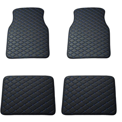 Universal Foot Pad Mats for Right-Hand Drive - black-and-blue