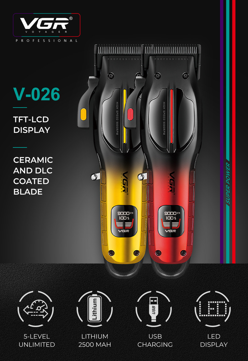 Electric Hair Clipper For Men Professional Digital Hair Trimmer_voghion.com