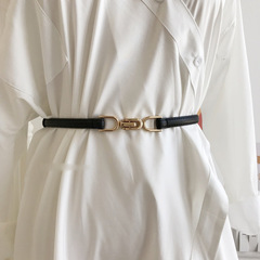 New buckle belt for women, fine decorative dress with skirt, sweater coat, waist tightening, fashionable pu small belt for women