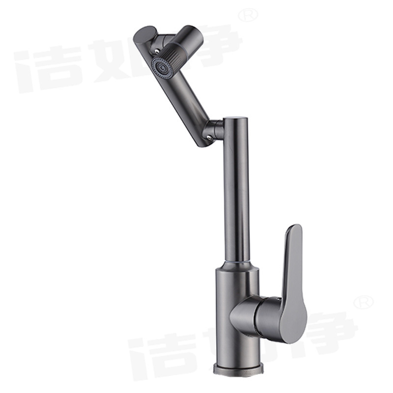 Grifo de acero inoxidable, grifo de brazo robótico, lavabo de cocina para el hogar, salida de agua de cuatro velocidades, grifo de agua caliente y fría giratoria universal