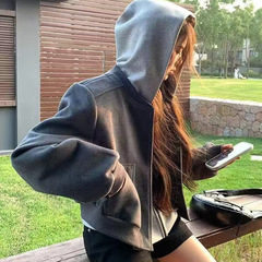 美式复古短款夹克外套上衣女秋季2025新款宽松休闲设计感棒球服潮