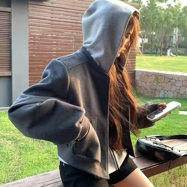 American Retro Short Jacket Coat for Women, Autumn 2025 New Style, Loose Casual Design, Trendy Baseball Jacket