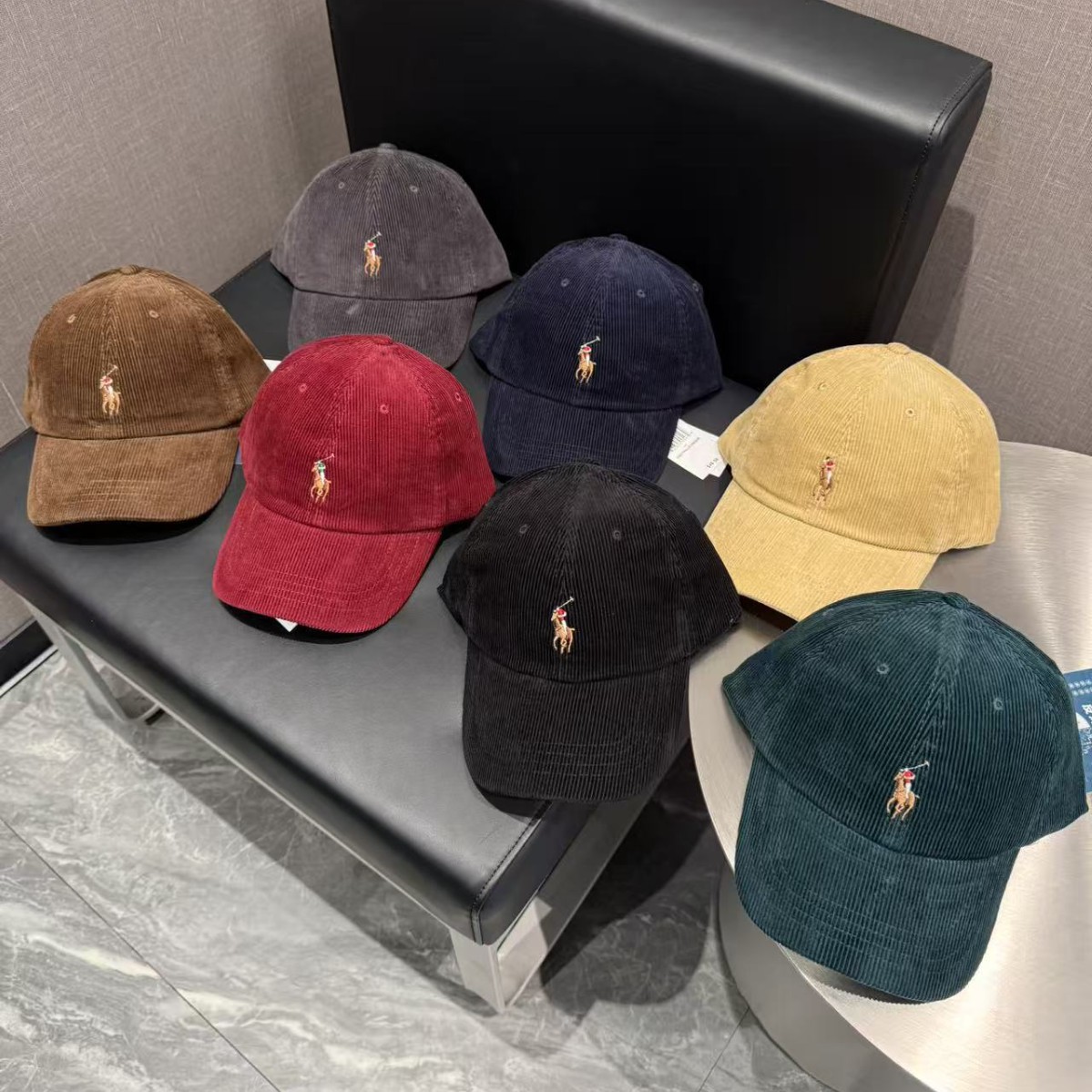 Trendy Brand Colorful Horse Embroidery Corduroy Baseball Cap Unisex Korean Style Versatile Face-Slimming Sunshade Polo Cap