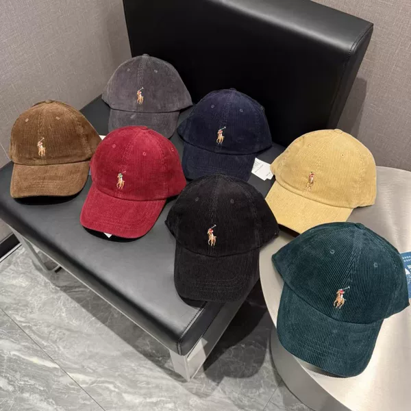 Trendy Brand Colorful Horse Embroidery Corduroy Baseball Cap Unisex Korean Style Versatile Face-Slimming Sunshade Polo Cap