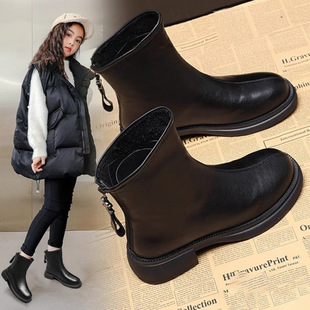Short Fashion Boots, Square Heel Boots, Round Toe Rubber Box, Large Quantity +V