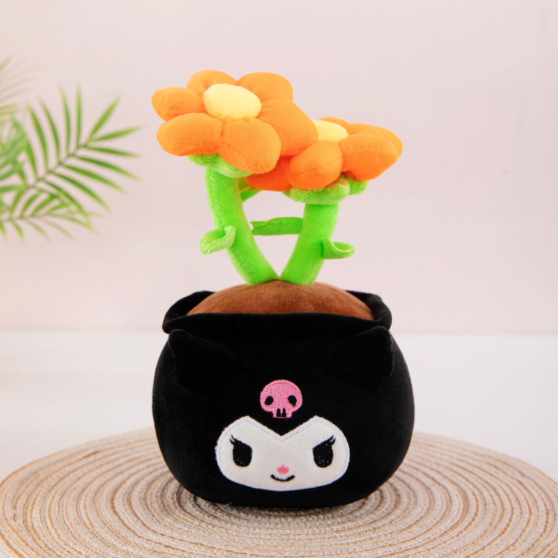 hellokitty花朵盆栽玩偶植物毛绒玩具桌面摆件装饰现货批发|undefined