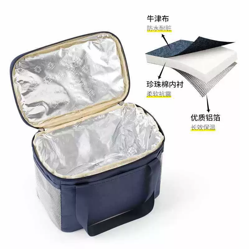 Lunch box, square bag, capacious thermos for elementary school students, increased thickness, food bag