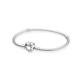 Panjia Bracelet Women's White Copper Plated Thick Silver Bracelet Square Love Leaf Buckle Snake Bone Bracelet Fashion Internet Celebrated Women's Chain