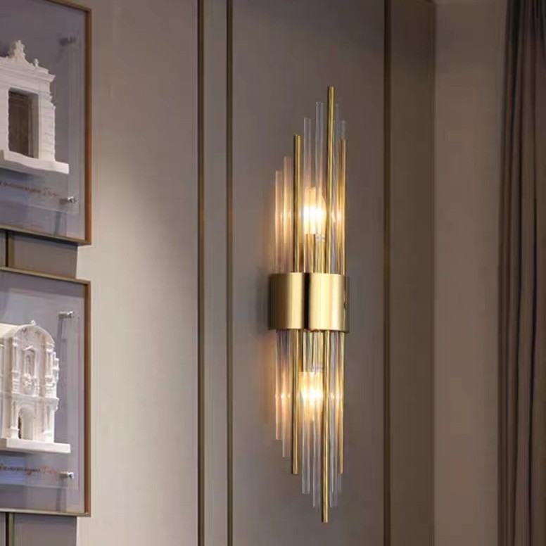 Scandinavian Light Luxury Crystal Wall Lamp Creative Living Room Tv Wall Lamp Bedroom Staircase Aisle Lamp Bedside Atmosphere Lamp
