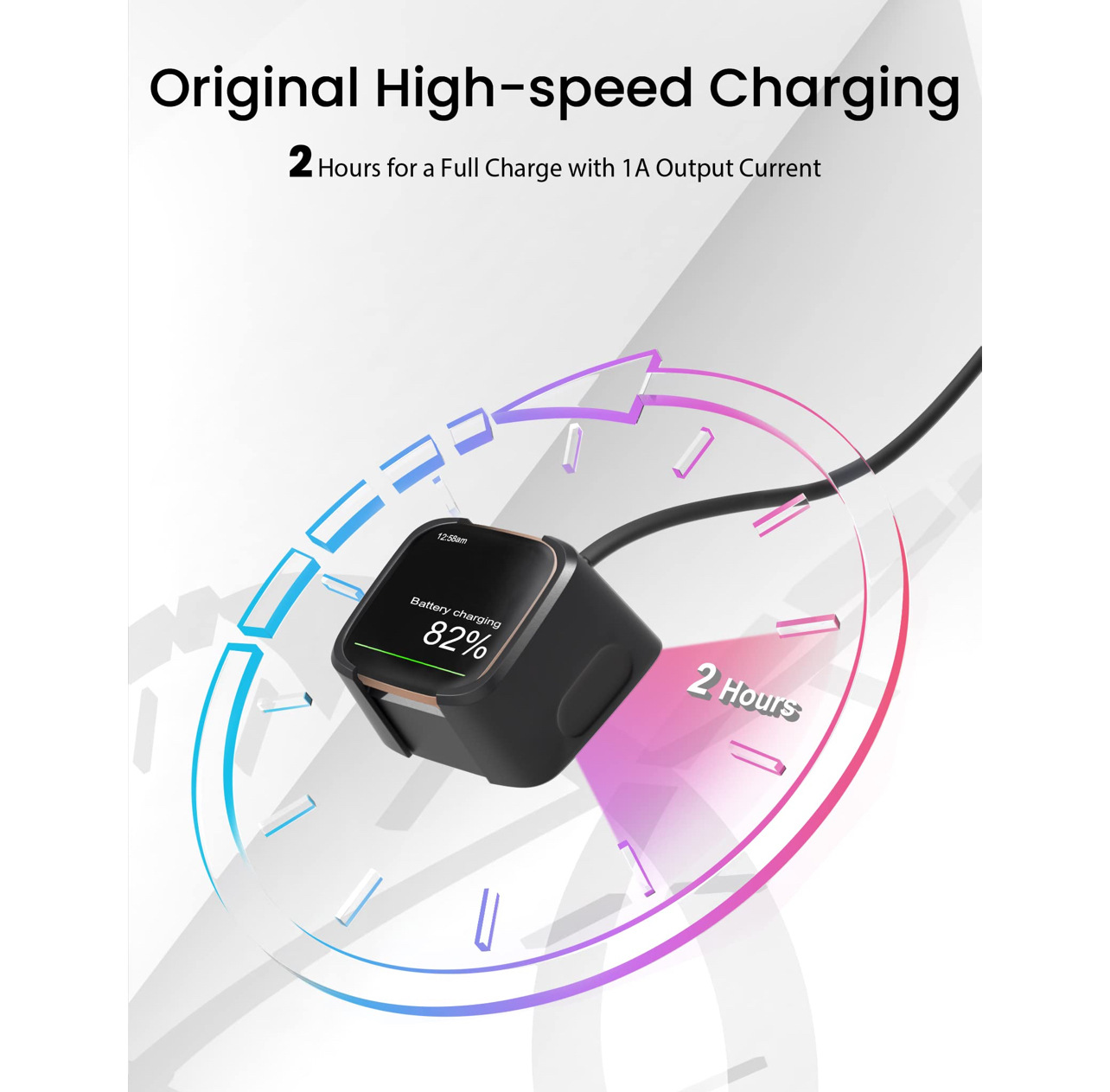 Factory direct sales fitbit versa 2 smartwatch charger, charging base, charging cable, USB undefined