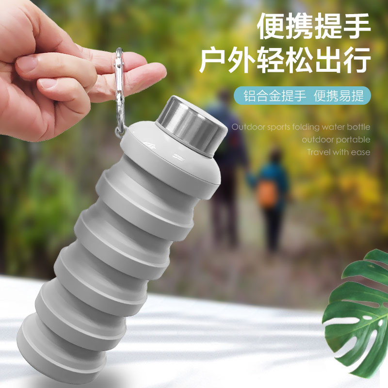 Taza de agua plegable de deportes al aire libre para viajar con hervidor portátil retráctil resistente a altas temperaturas y desgaste de grado alimenticio taza de agua de silicona