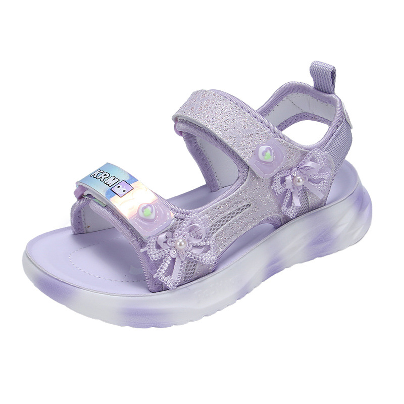 Sandálias de niñas verano 2026 nuevos niños lindos zapatos de arco para estudiantes zapatos de playa deportivos casuales