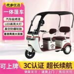 新款休闲国标带棚电动三轮车接送孩子双排客货两用电瓶车代步车