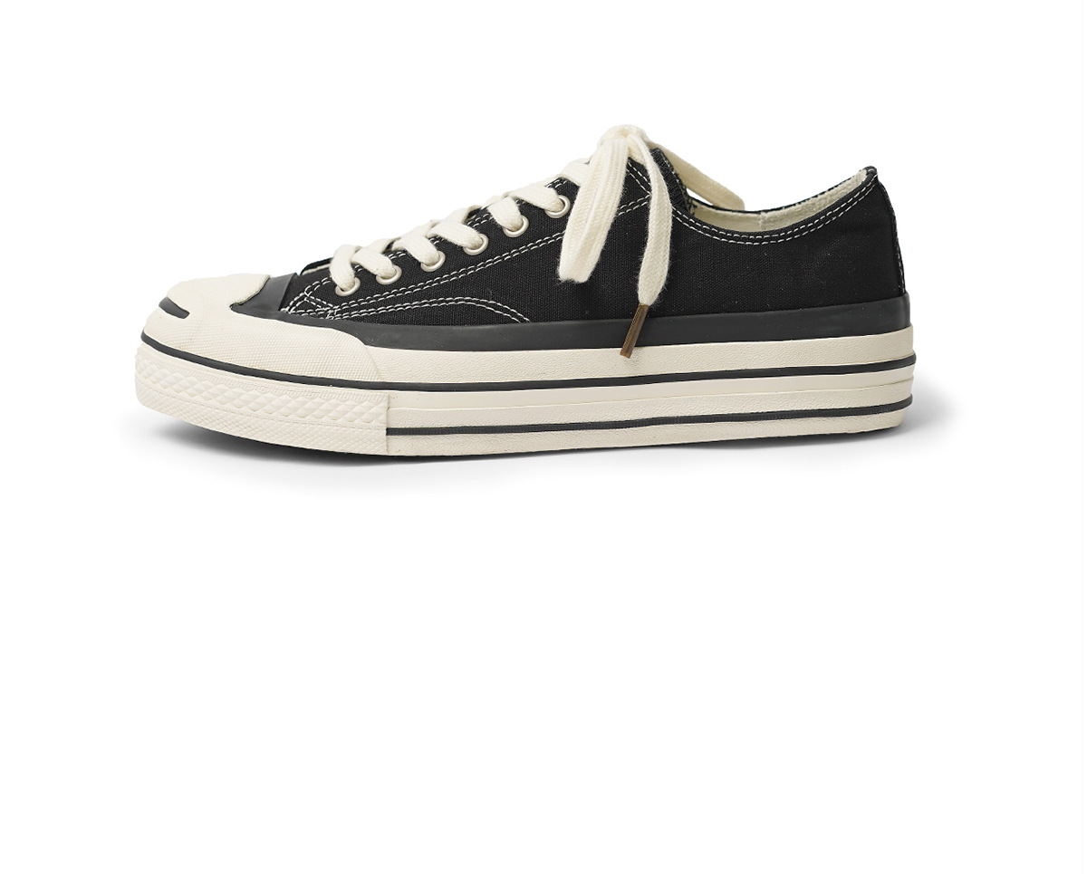 2024 nouvelles chaussures basses tendance en toile respirante à semelles épaisses pour hommes et femmes blanches, japonaises et_voghion.com
