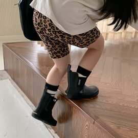 童装2026新款夏季女童豹纹短裤打底裤儿童宝宝中小童骑行弹力裤子