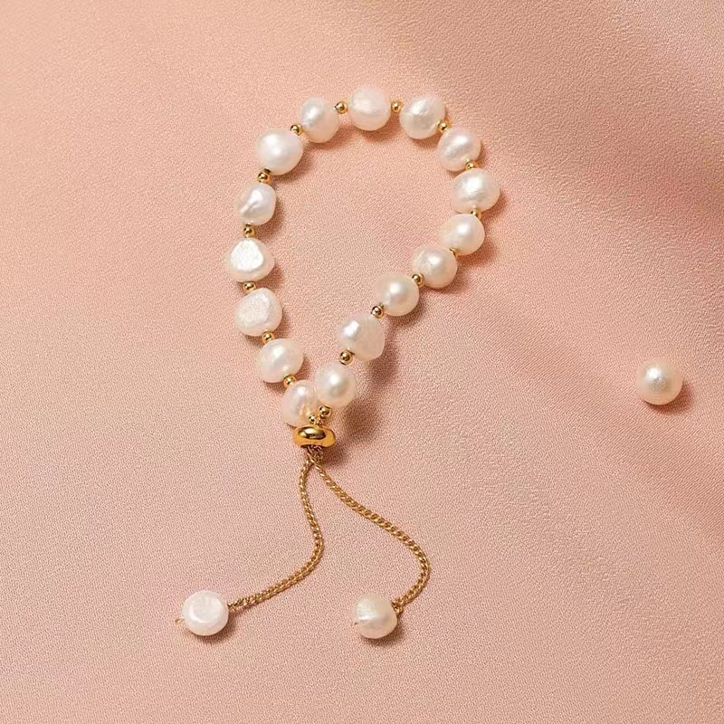 1 Piece Quantity Daily Occasion Elegant Simple Style Round Imitation Pearl Beaded Plating Women's Bracelets