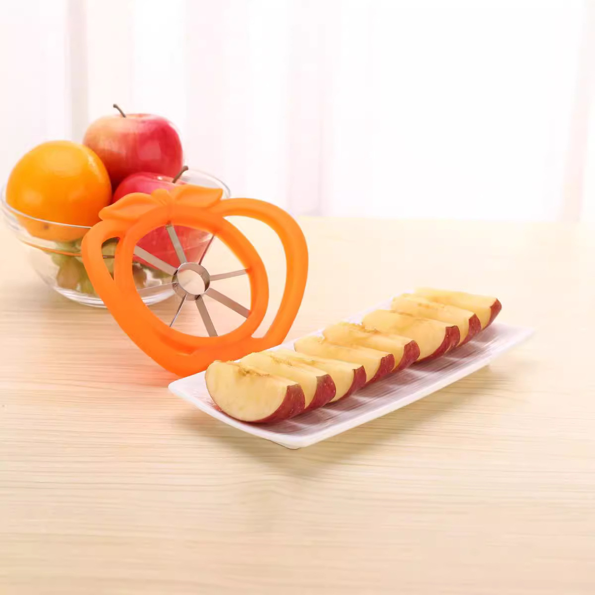 Separador de frutas de desnucleo, cortador de plástico, cortador de frutas de manzana de acero inoxidable, cortador de frutas de manzana grande