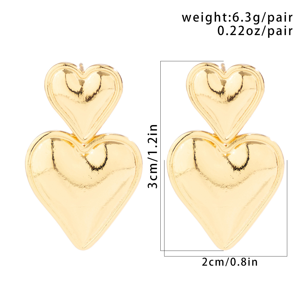 1 Par Elegante Señora Gotitas De Agua Ondas Forma De Corazón Enchapado Hierro Aretes display picture 12