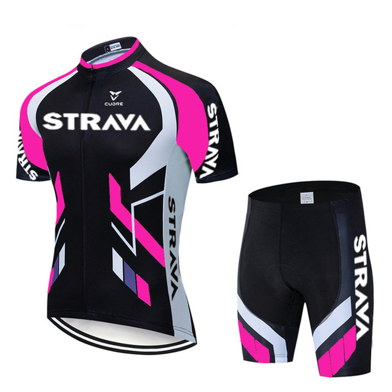 Cross-border STRAVA summer breathable cycling suit strap short sleeve suit cycling suit cycling suit factory wholesale