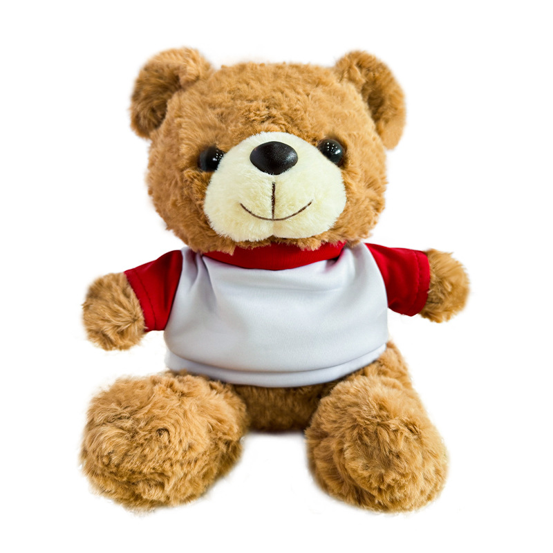 Los juguetes de peluche lindos se pueden combinar con logotipos impresos para enviar muñecas de muebles a amigos y vecinos.