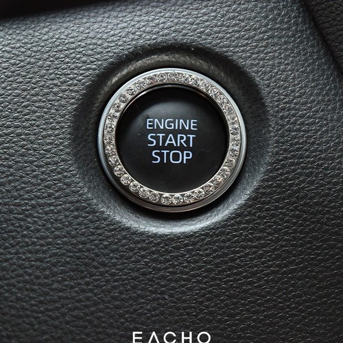 Car one-touch start ring with diamond decoration sticker, stylish creative car interior modification ignition switch with diamond decoration ring