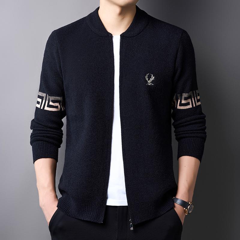 Knitted cardigan men's sweater coat men's coat stand collar sweater men's autumn and winter New Fashion jacket with taste