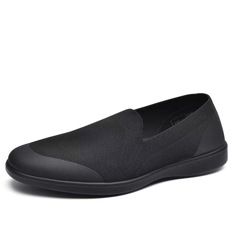New Style 17 Cloth Shoes, Non-Slip, Wear-Resistant, Fly-Knit Breathable Canvas Shoes, Old Beijing Cloth Shoes, Black Slip-On Casual Men's Cloth Shoes