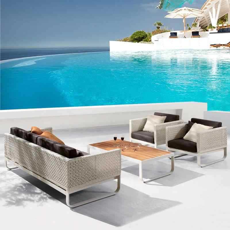 Casual small-sized sofa for small apartments, rattan-woven sofa for outdoor resorts, balcony small-sized rattan chair for terrace