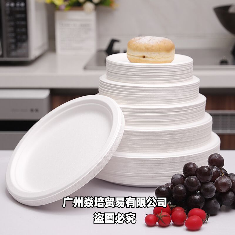 Paper Plate Disposable Environmentally Friendly Birthday Cake Party Tray White Thickeneded Plate Snack Plate Independent Round Plate