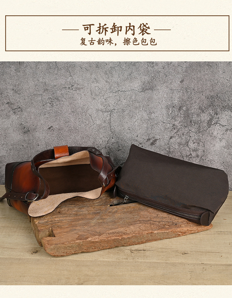 Túi tote da bò thật phong cách vintage, tay cầm chắc chắn, dung tích lớn — Vàng cổ điển, Màu xanh lá cây, Đỏ cổ điển, Nâu cổ điển chi tiết 10