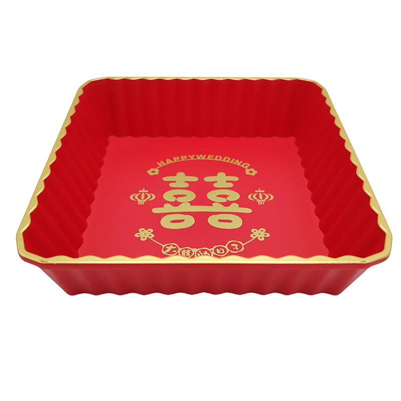 L5147 8948 Sifang festivo platos de fruta de estilo chino platos de fruta de Año Nuevo de lujo ligero sala de estar doméstica de alta calidad 3 yuanes tienda image 5