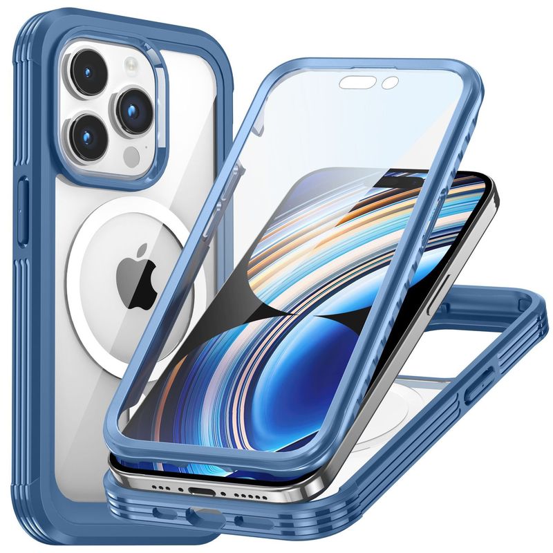アップル15の携帯電話ケースiphone15promax透明全包マグセーフ磁気吸引三防戸ケースを適用する|undefined