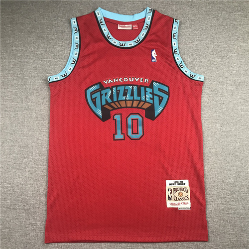 Summer men's and women's basketball uniforms Grizzlies 10# Mike Bibby retro jersey embroidered vest shorts training