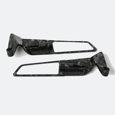 Cross-Border Motorcycle Small Fixed Wing Modification Accessories Reflector Adjustable Street Running Imitation Racing Aluminum Alloy Rearview Mirror (Motorcycle rearview mirror) - fixed-wing-rearview-mirror-forging-pattern-small-white-mirror