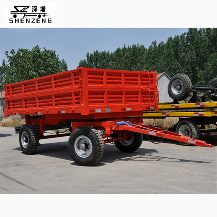 拖拉机农用挂斗 农用挂车 拖拉机牵引拖车 5吨液压自卸全挂拖车