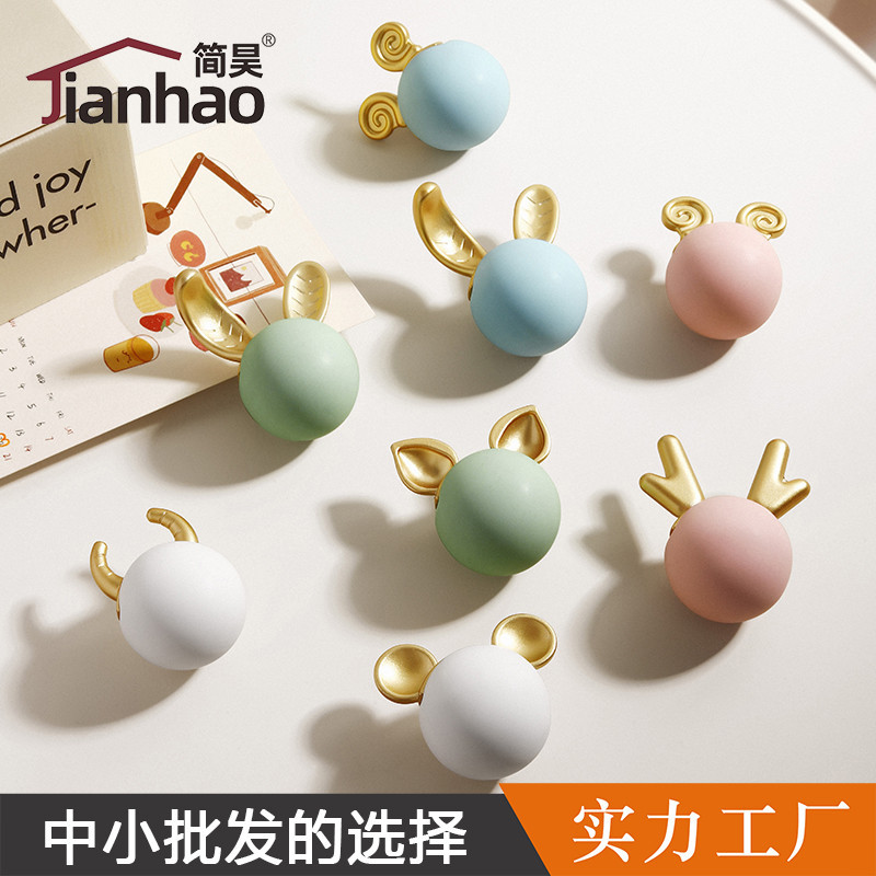 Cabinet door pull hand cartoon color ceramic zodiac wardrobe door…